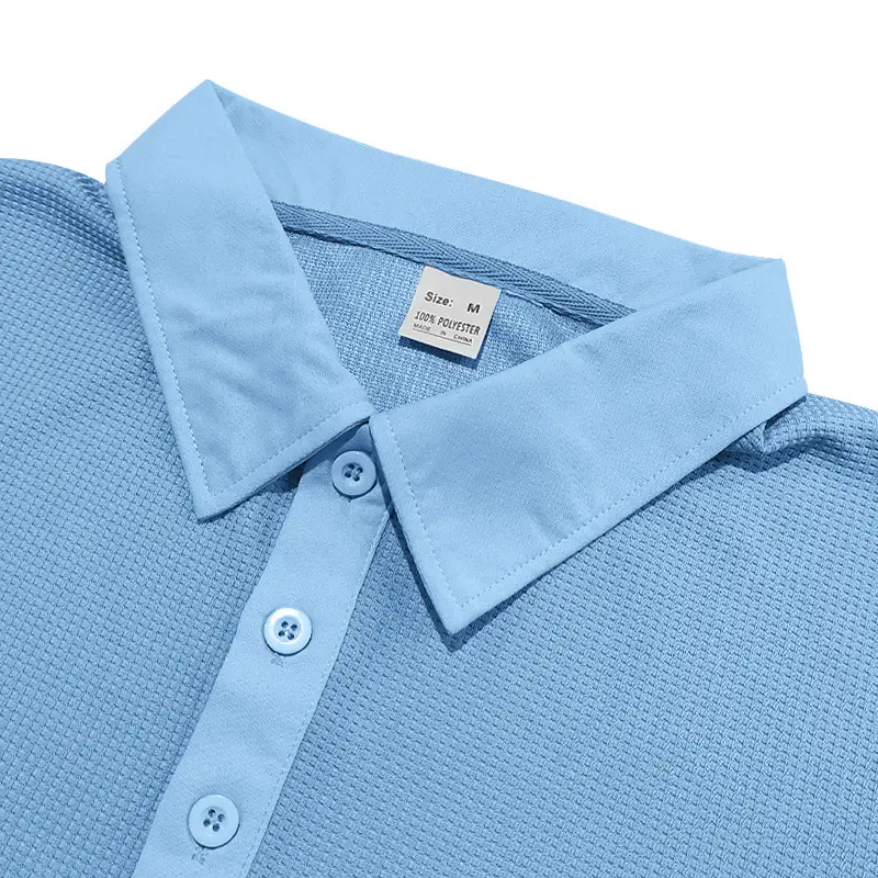 Men White Waffle Polo Shirt Slim Fit Long Sleeve — feature 46