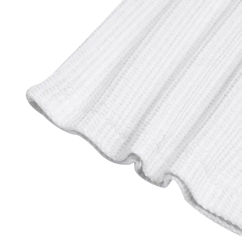 Men White Waffle Polo Shirt Slim Fit Long Sleeve — feature 6