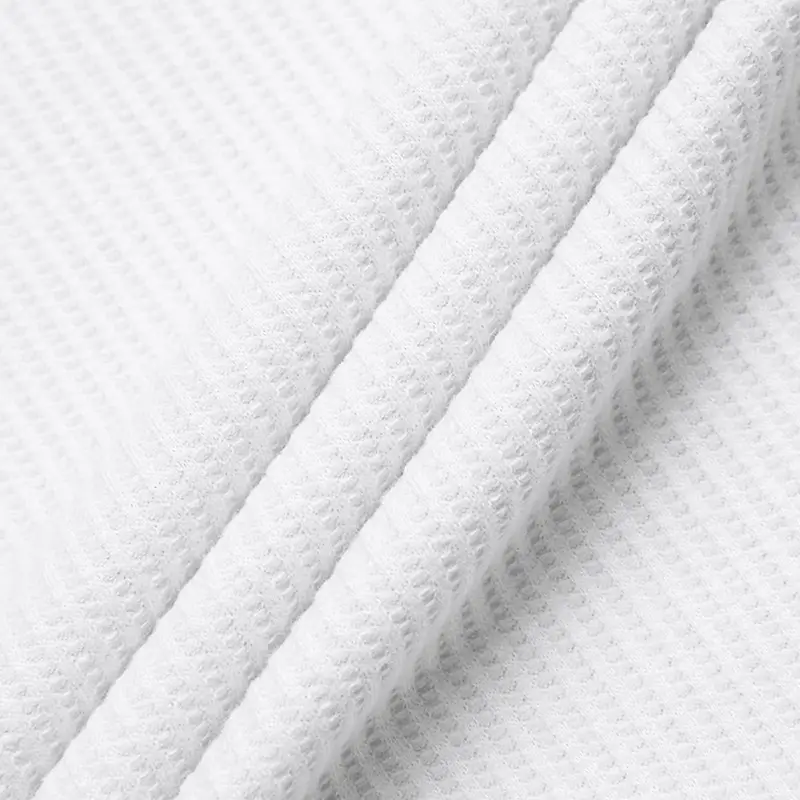 Men White Waffle Polo Shirt Slim Fit Long Sleeve — feature 8