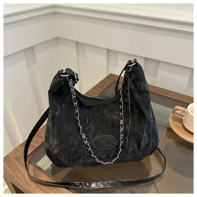 Women's Light Green Pleated Shoulder Bag with Cute Charm — feature 32