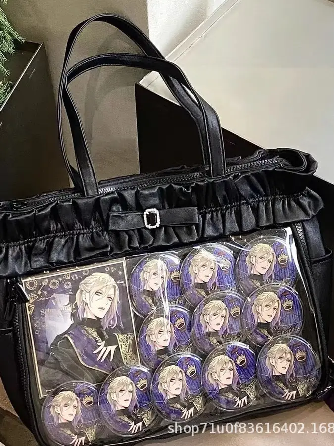 2024 New Japanese Original Large Capacity Transparent Badge Millet Pain Bag Shoulder Bag Tote Big Bag for Going Out