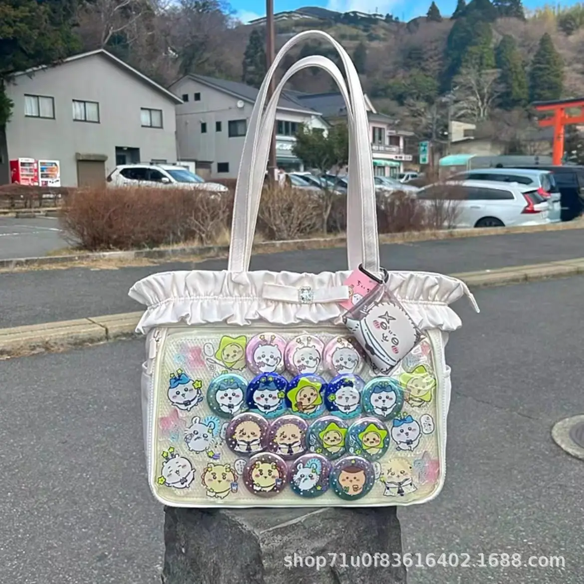 2024 New Japanese Original Large Capacity Transparent Badge Millet Pain Bag Shoulder Bag Tote Big Bag for Going Out — feature 13