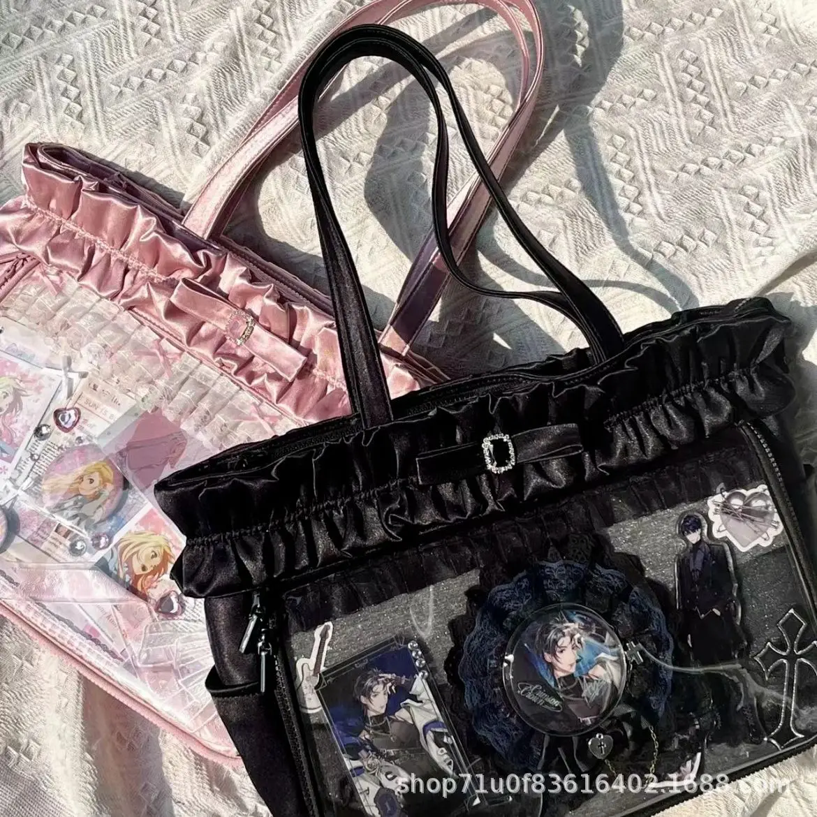 2024 New Japanese Original Large Capacity Transparent Badge Millet Pain Bag Shoulder Bag Tote Big Bag for Going Out — feature 9
