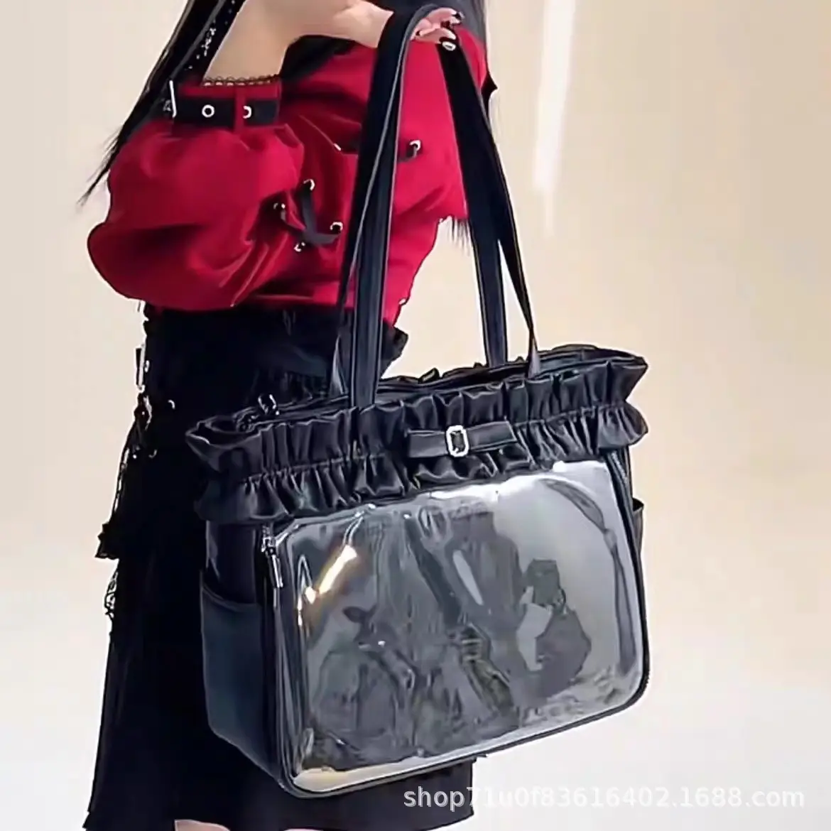 2024 New Japanese Original Large Capacity Transparent Badge Millet Pain Bag Shoulder Bag Tote Big Bag for Going Out — feature 7