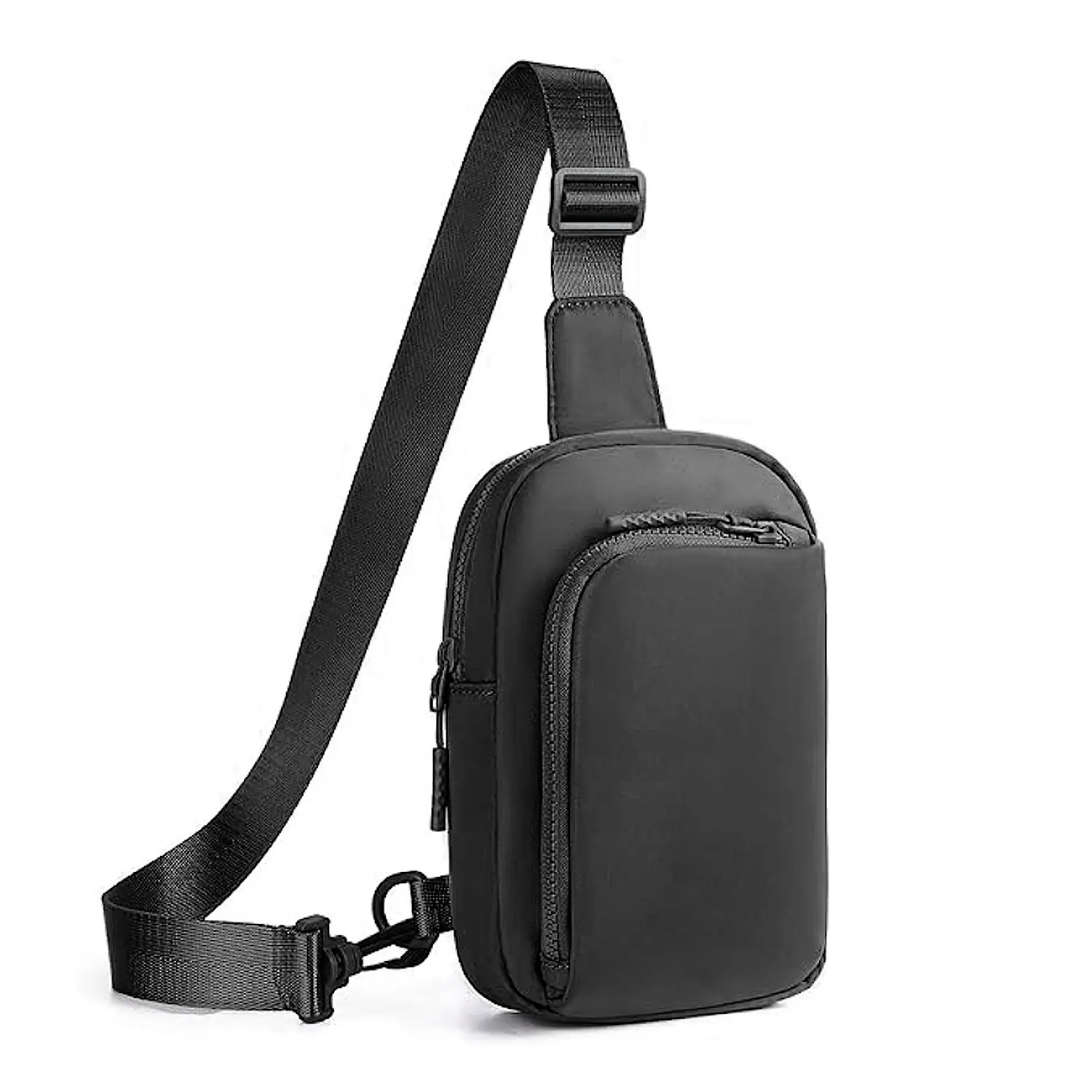 Black Polyester Crossbody Bag for Men Women Waterproof Sports