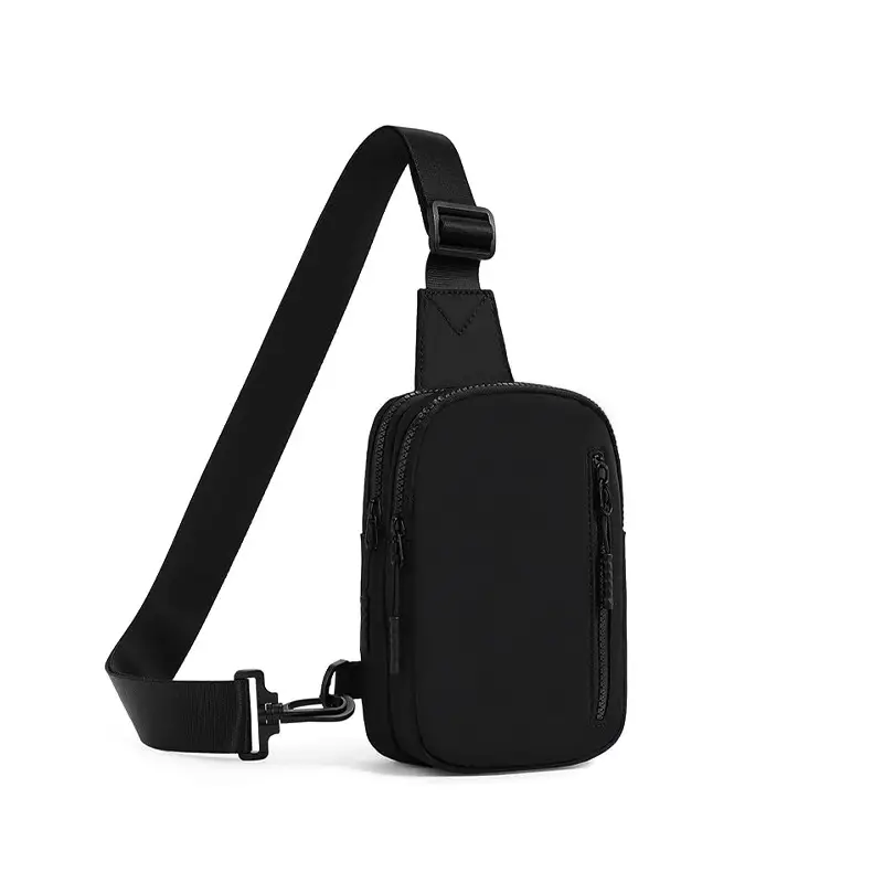Beige Polyester Crossbody Bag with Adjustable Strap