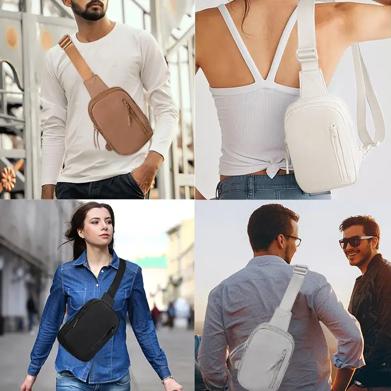 Beige Polyester Crossbody Bag with Adjustable Strap — feature 5