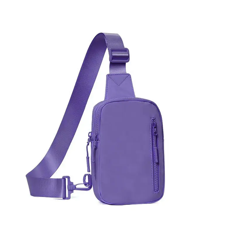 Beige Polyester Crossbody Bag with Adjustable Strap