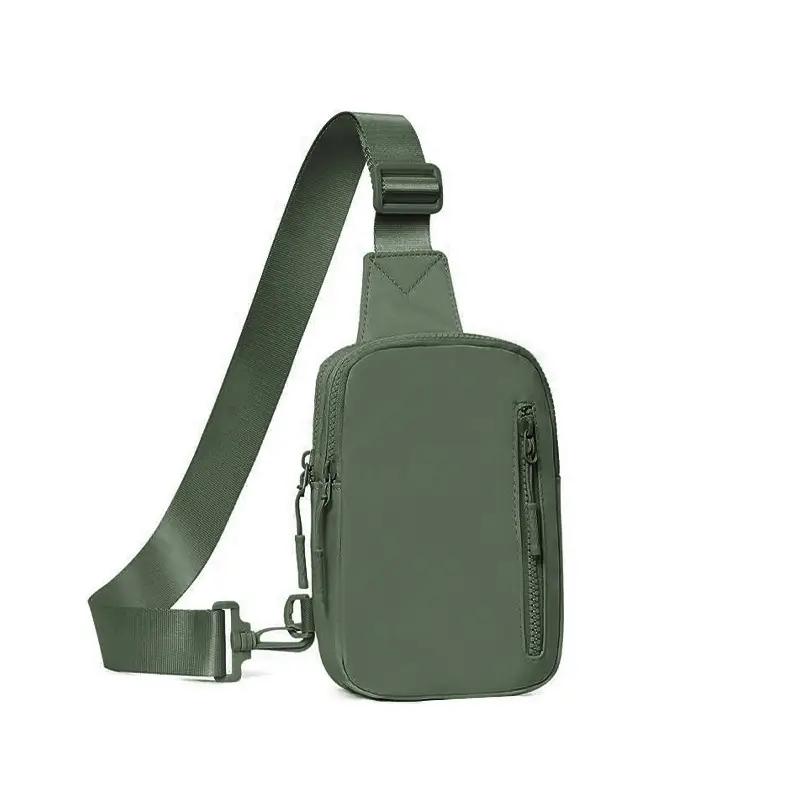Beige Polyester Crossbody Bag with Adjustable Strap