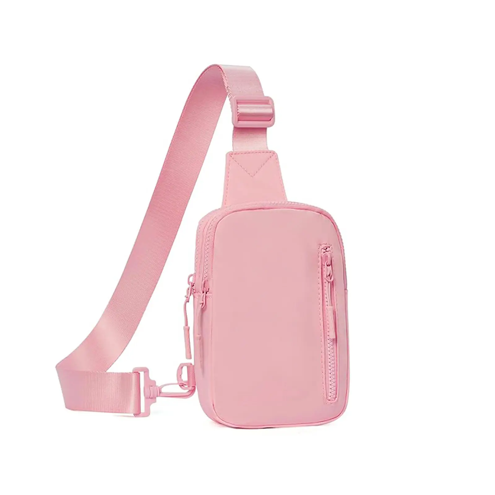 Beige Polyester Crossbody Bag with Adjustable Strap
