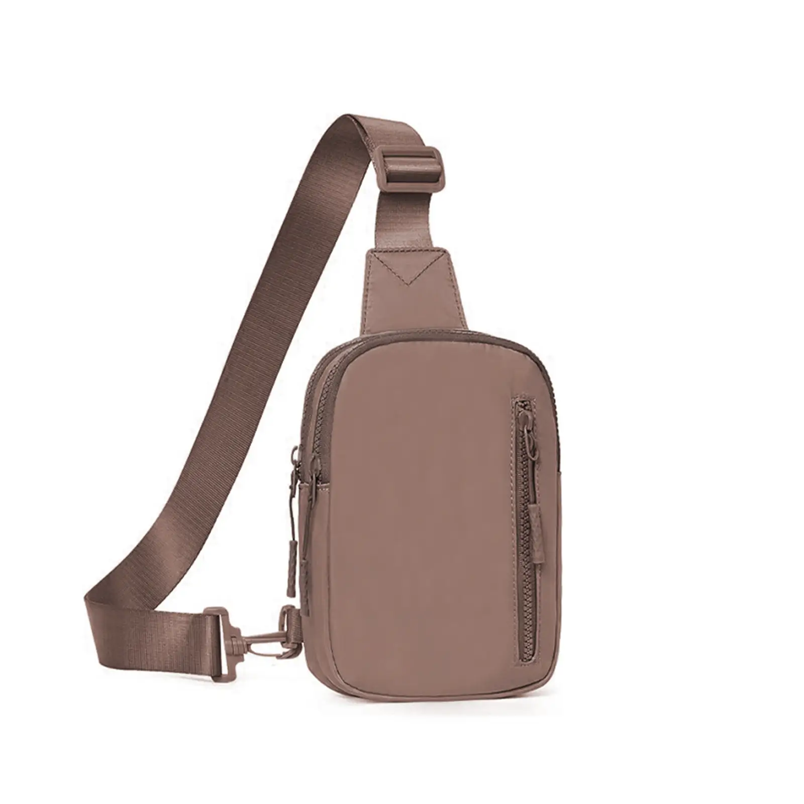 Beige Polyester Crossbody Bag with Adjustable Strap