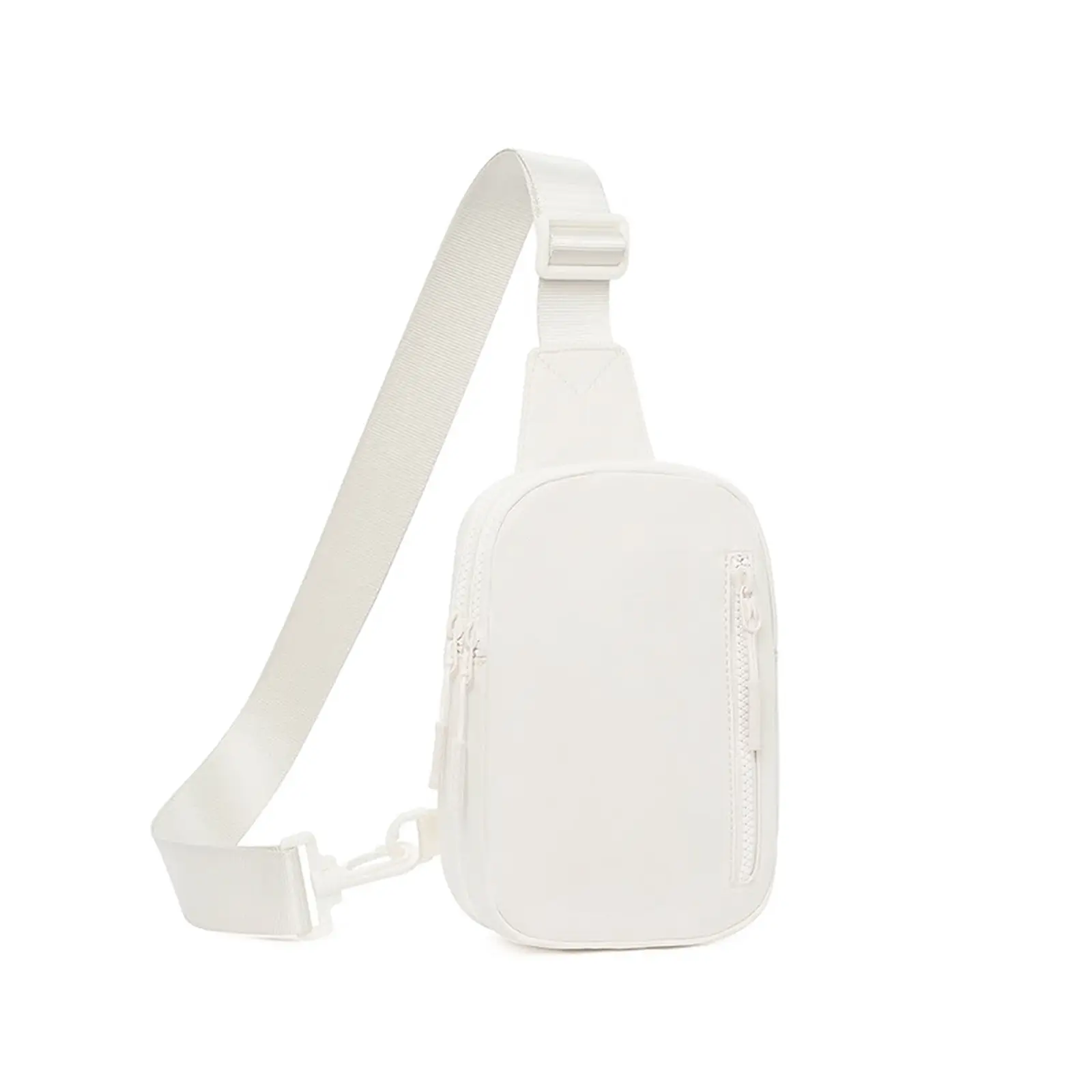 Beige Polyester Crossbody Bag with Adjustable Strap