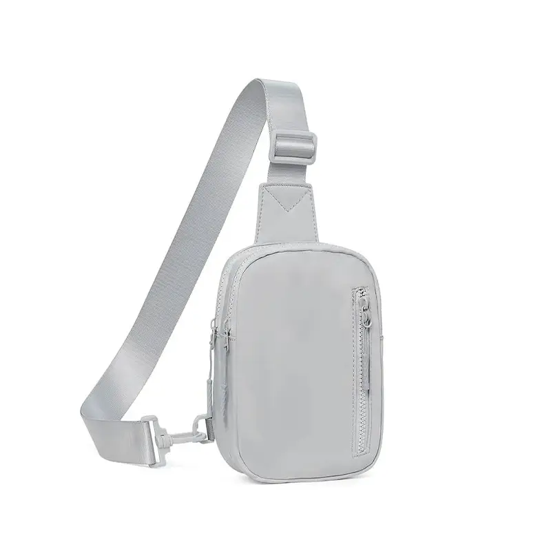 Beige Polyester Crossbody Bag with Adjustable Strap