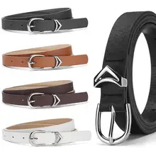 Women's Tan Leather Belt with Gold Buckle — feature 11