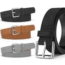 Women's Tan Leather Belt with Gold Buckle — feature 13