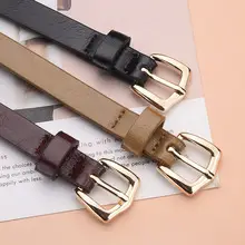 Women's Tan Leather Belt with Gold Buckle — feature 4