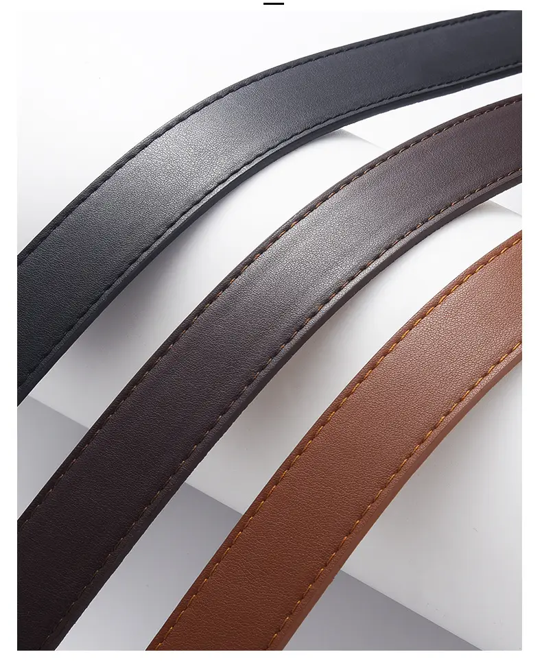 Women's Tan Leather Belt with Gold Buckle — feature 42