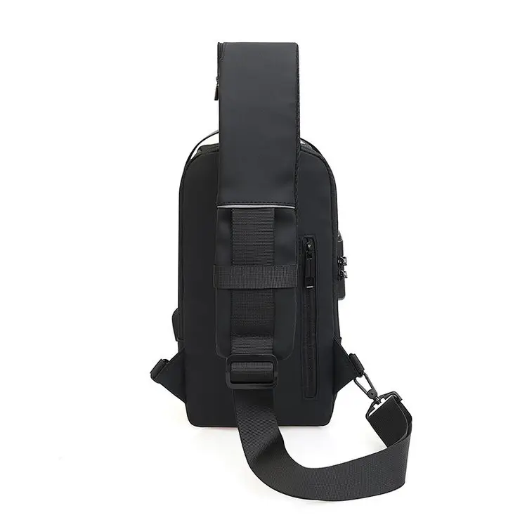 Men's Black USB Charging Crossbody Bag Waterproof Anti-Theft - Image 10