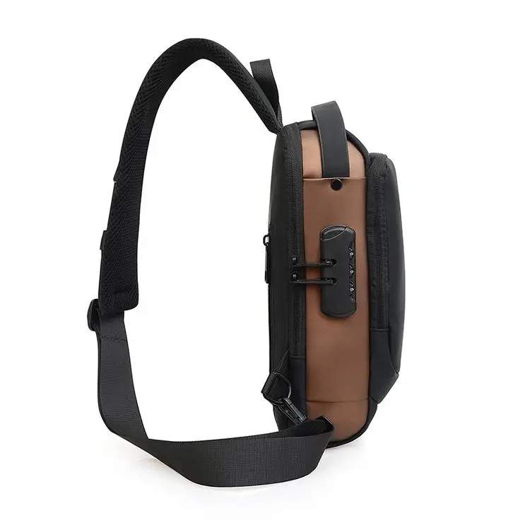 Men's Black USB Charging Crossbody Bag Waterproof Anti-Theft - Image 11