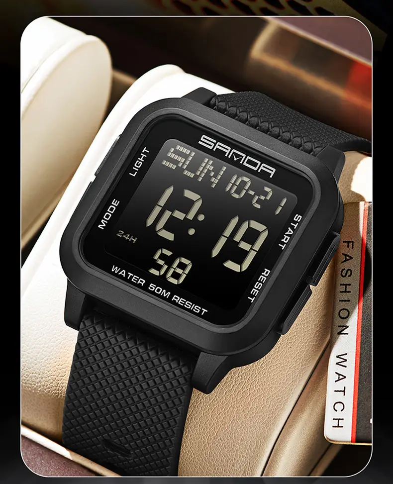 Sanda Red Digital Stopwatch Watch for Boys — feature 36