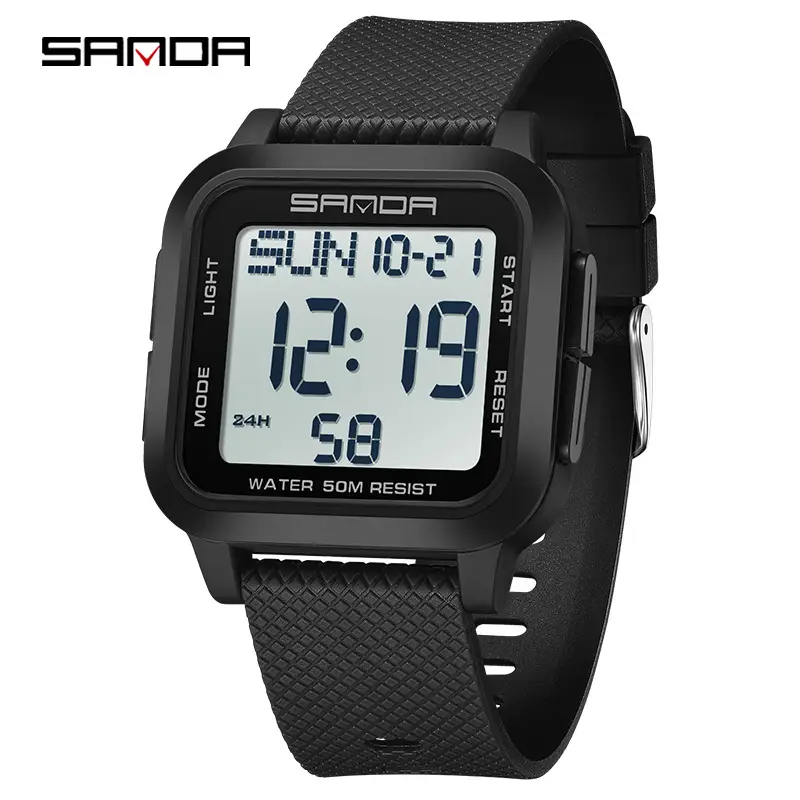 Sanda Red Digital Stopwatch Watch for Boys - Image 2