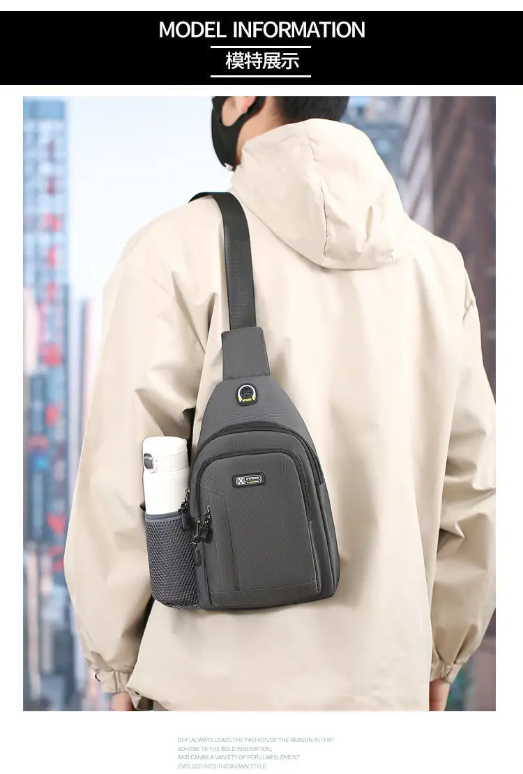 Men's Waterproof Crossbody Bag Black Ultra-light — feature 10