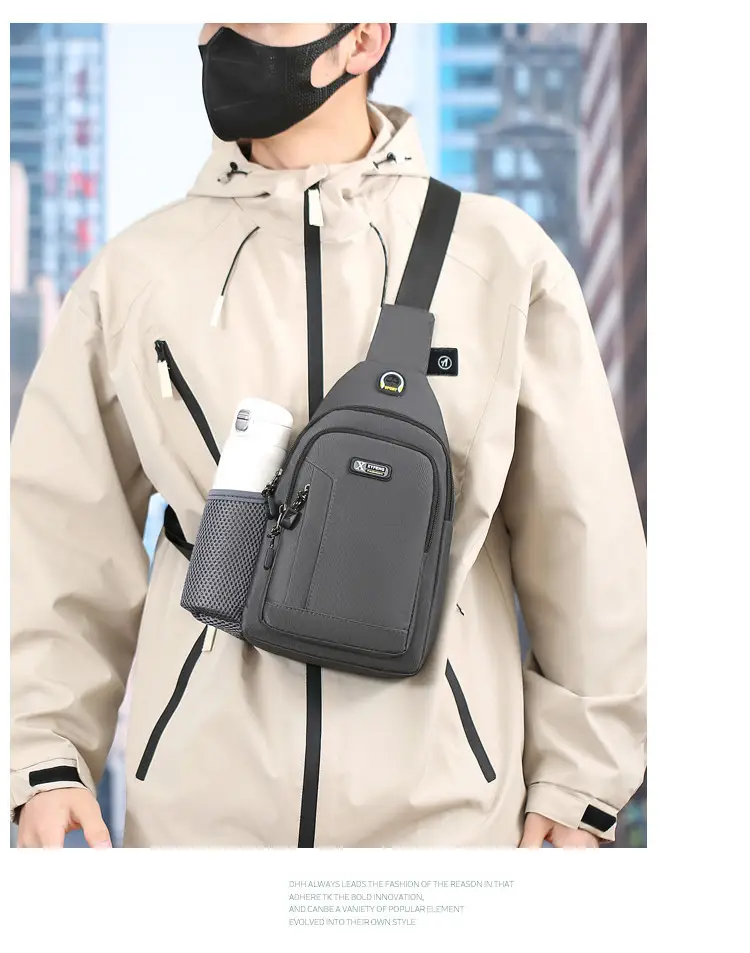 Men's Waterproof Crossbody Bag Black Ultra-light — feature 11
