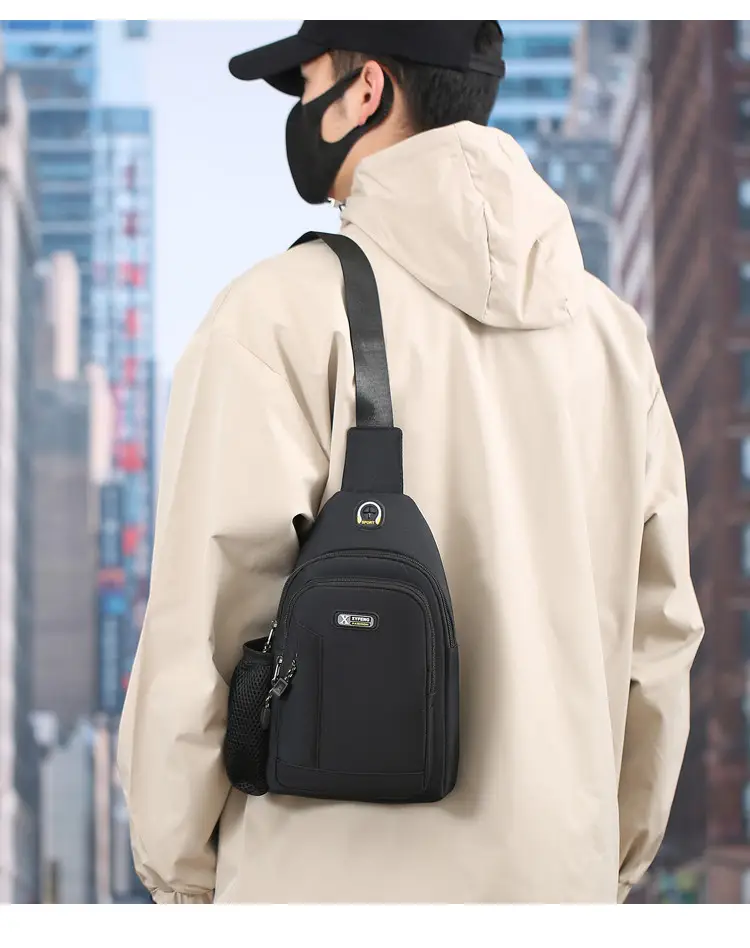 Men's Waterproof Crossbody Bag Black Ultra-light — feature 14