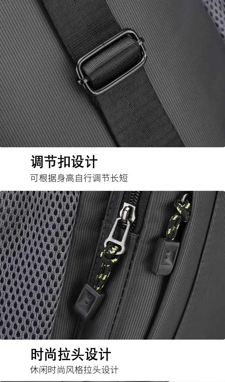 Men's Waterproof Crossbody Bag Black Ultra-light — feature 27