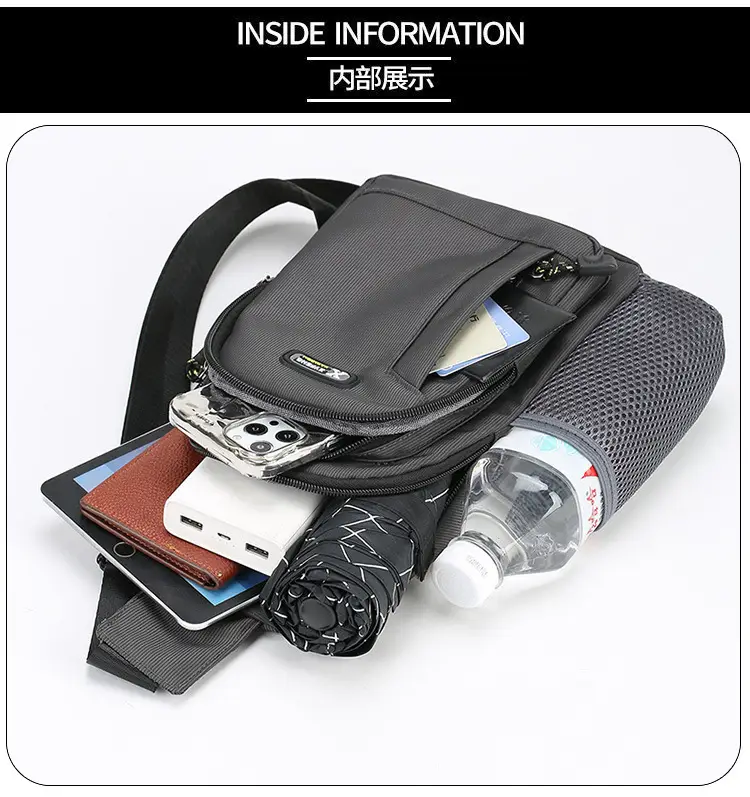 Men's Waterproof Crossbody Bag Black Ultra-light — feature 29