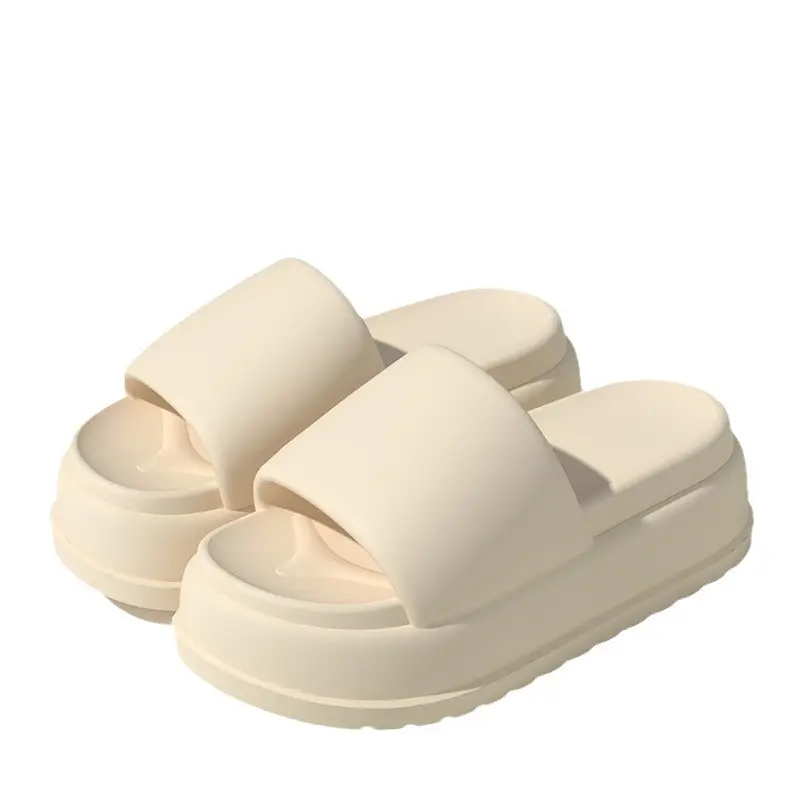 Super Thick Bottom Sandals and Slippers Women's Summer One-Word Slippers Fashionable Outer Wear Non-Wearing All-Match Waterproof Non-Slip Beach Slippers - Image 12