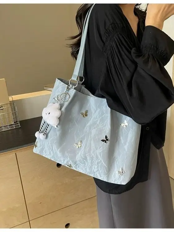 Women's Embroidered Shoulder Bag Cream 2025 - Image 7