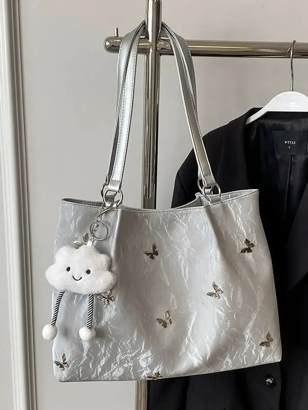 Women's Embroidered Shoulder Bag Cream 2025 - Image 8