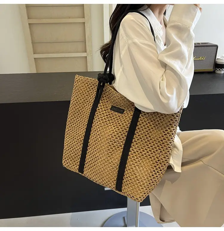 Women Straw Large Shoulder Bag 2024 Spring Summer — feature 14
