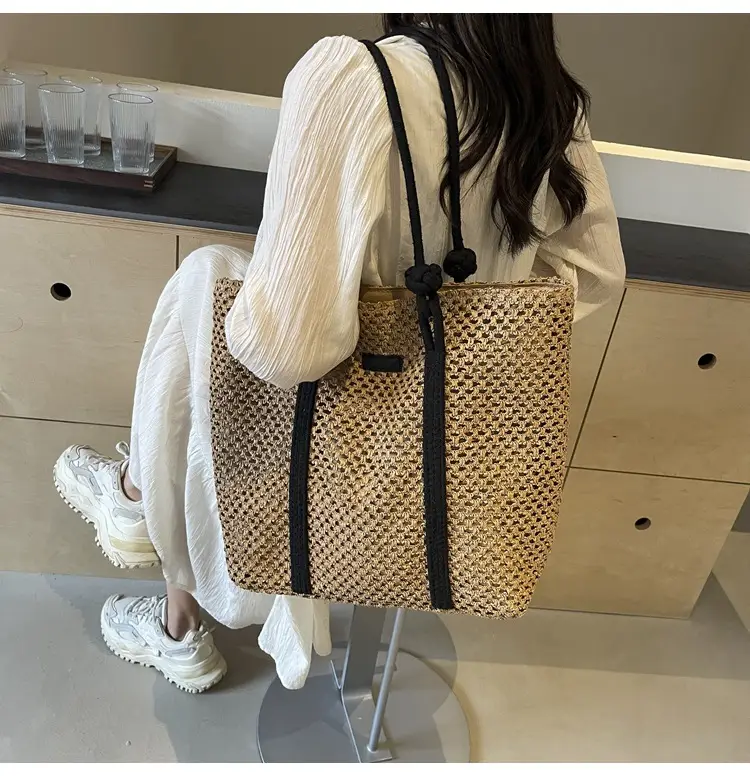 Women Straw Large Shoulder Bag 2024 Spring Summer — feature 20