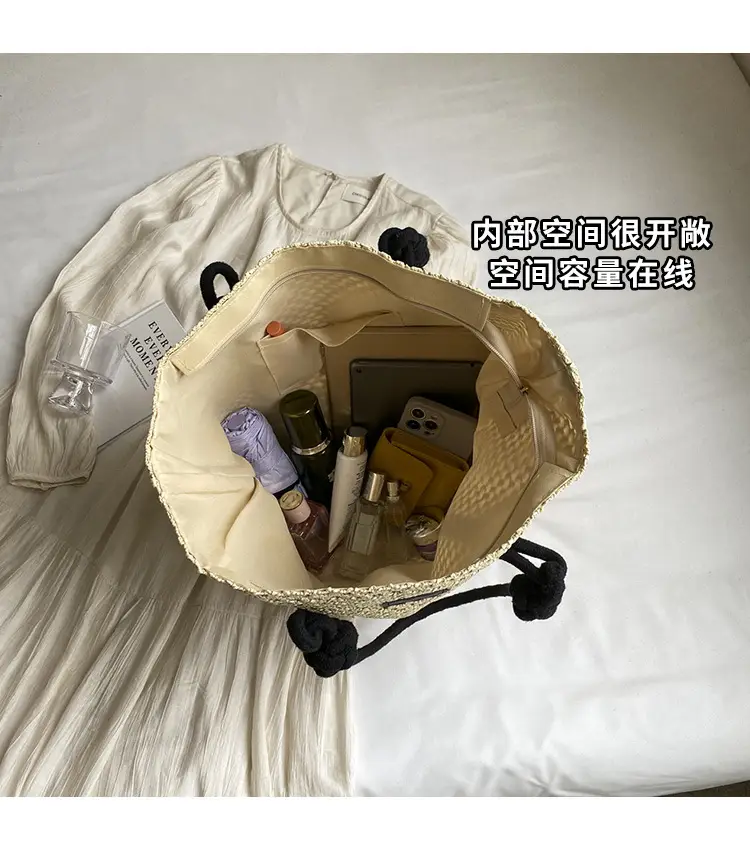 Women Straw Large Shoulder Bag 2024 Spring Summer — feature 8