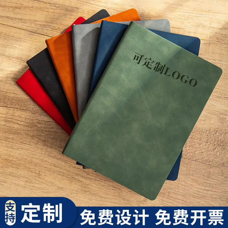 A5 Sheepskin Green Leather Notebook with Logo Printing - Image 10
