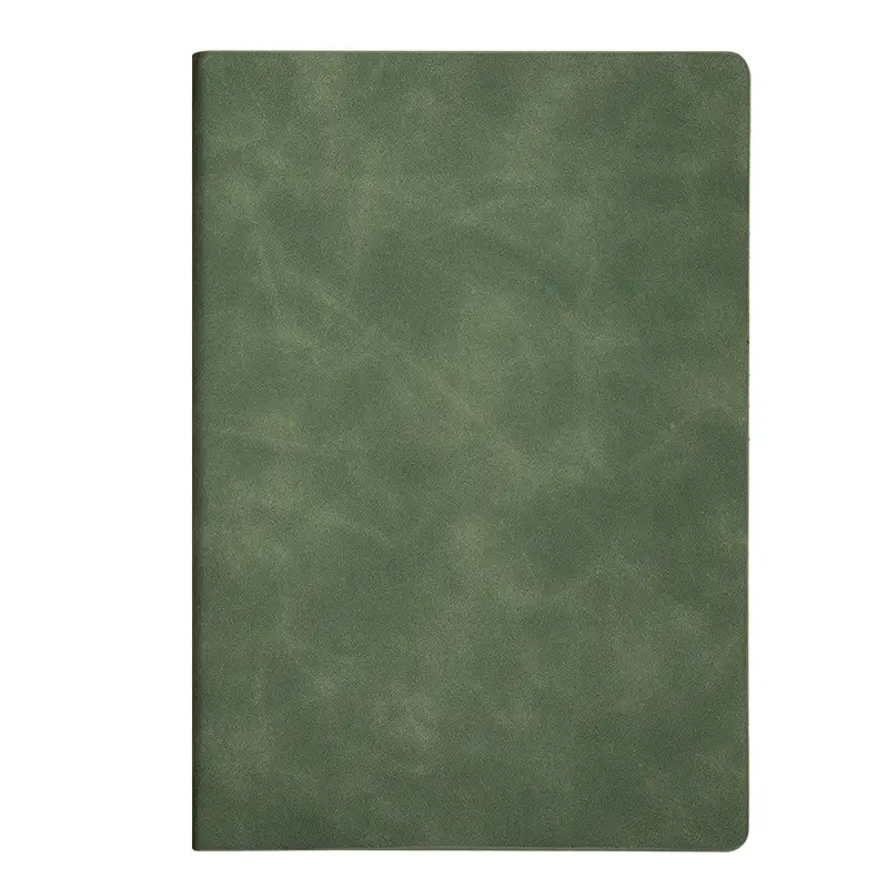 A5 Sheepskin Green Leather Notebook with Logo Printing - Image 12