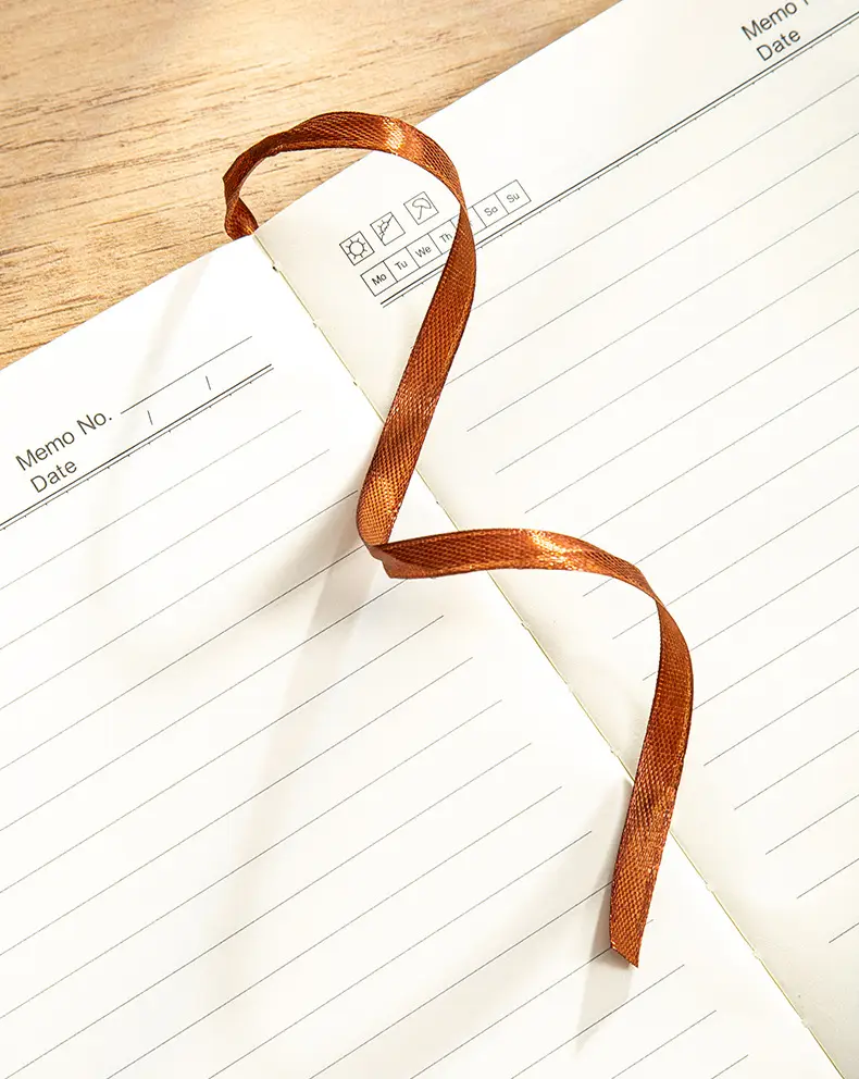 A5 Sheepskin Green Leather Notebook with Logo Printing — feature 11