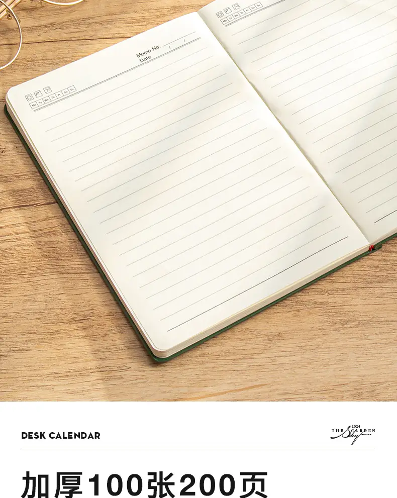 A5 Sheepskin Green Leather Notebook with Logo Printing — feature 7