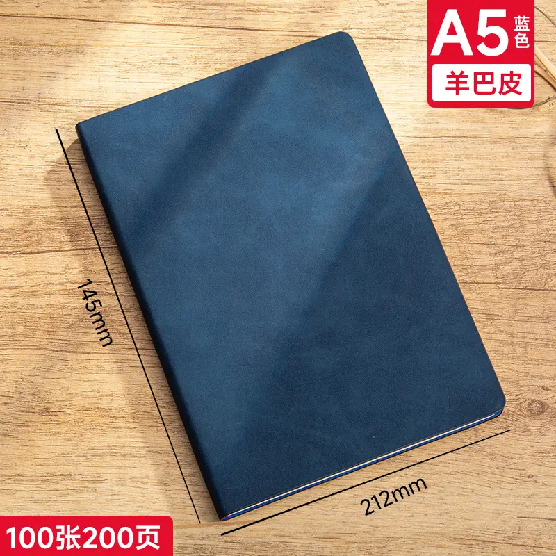A5 Sheepskin Green Leather Notebook with Logo Printing - Image 3