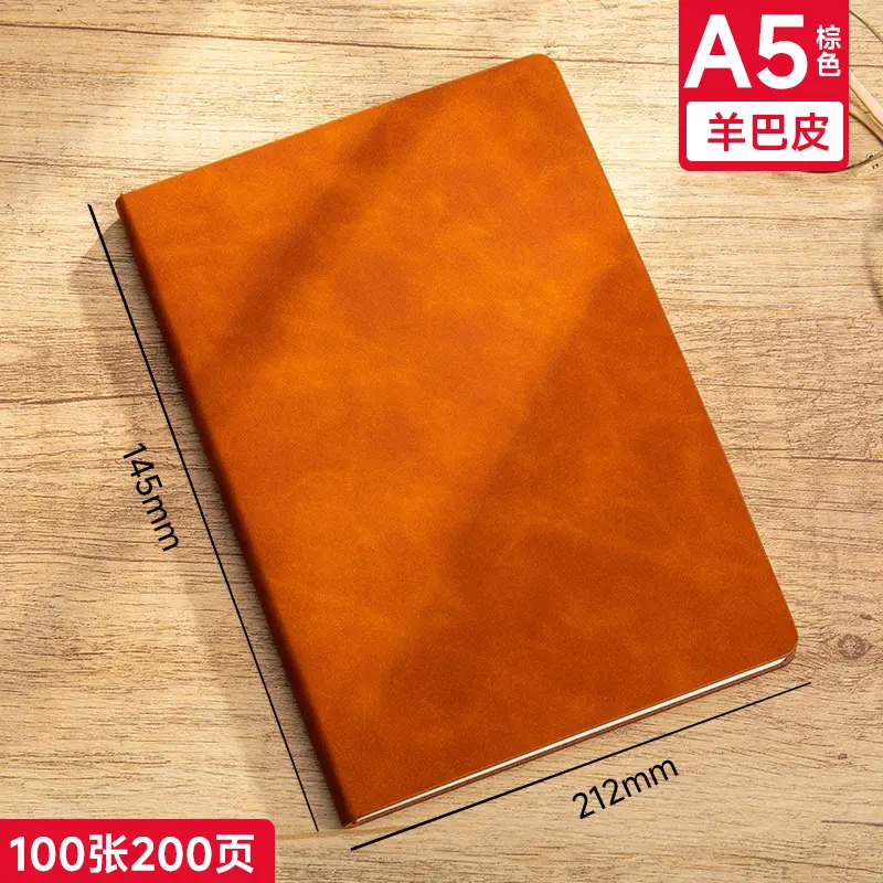 A5 Sheepskin Green Leather Notebook with Logo Printing - Image 5