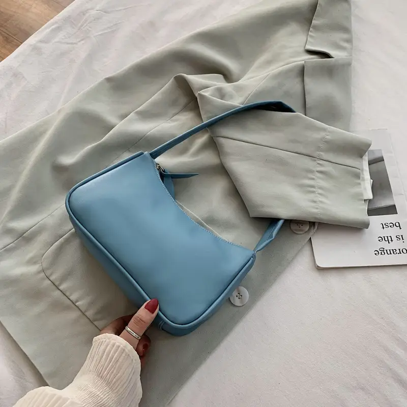 Light Blue Women's Shoulder Bag for Everyday Use - Image 7