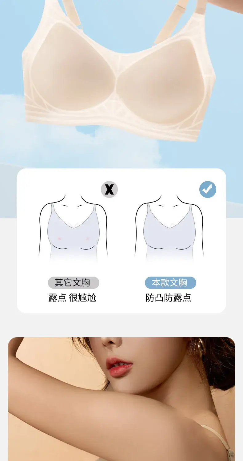 Women's Summer Thin Non-Sagging Steel Ring Bra — feature 4