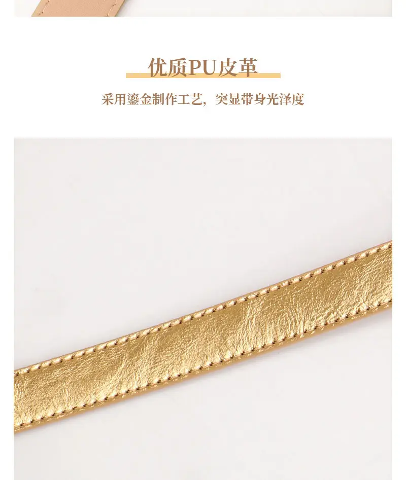 Pink Metallic Belt with Silver Buckle for Women — feature 11