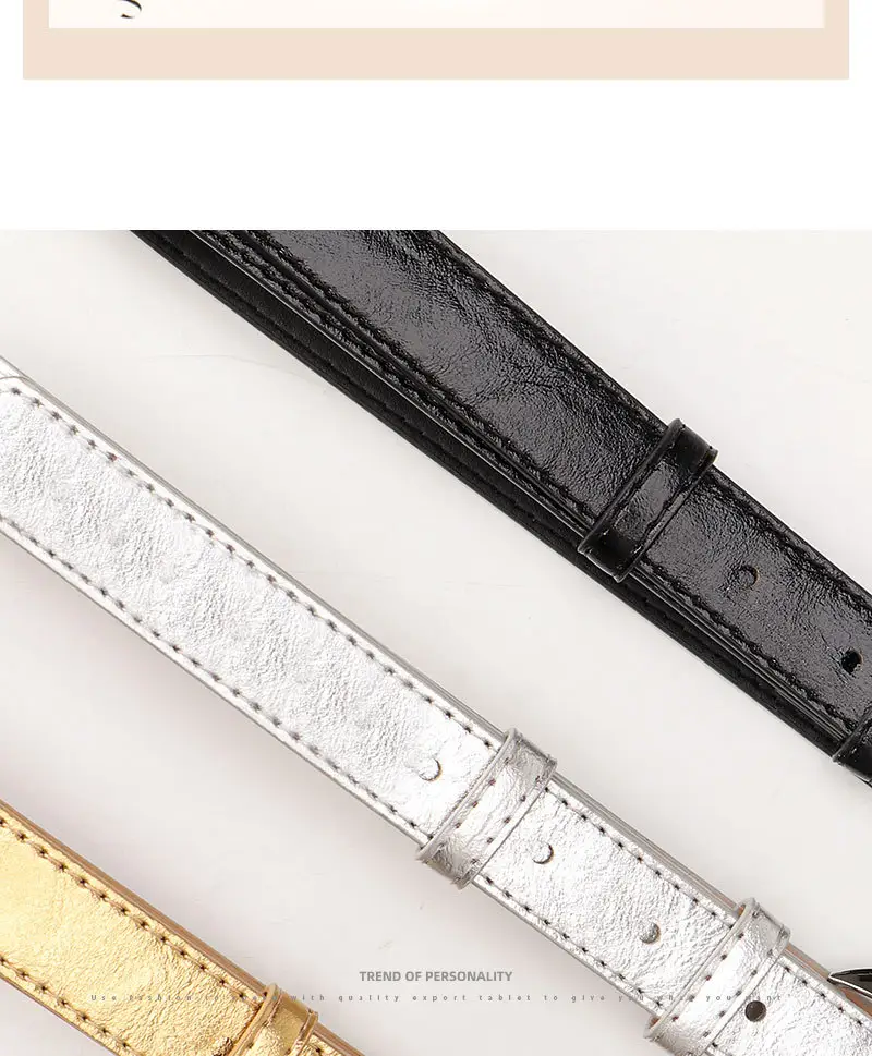 Pink Metallic Belt with Silver Buckle for Women — feature 17