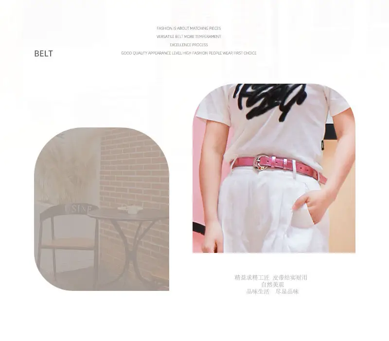 Pink Metallic Belt with Silver Buckle for Women — feature 3