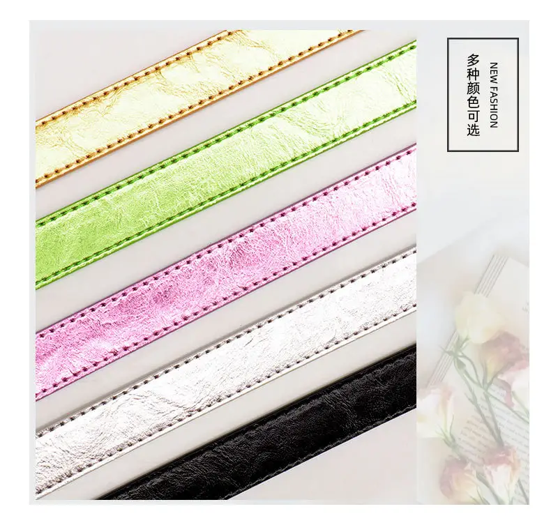 Pink Metallic Belt with Silver Buckle for Women — feature 4