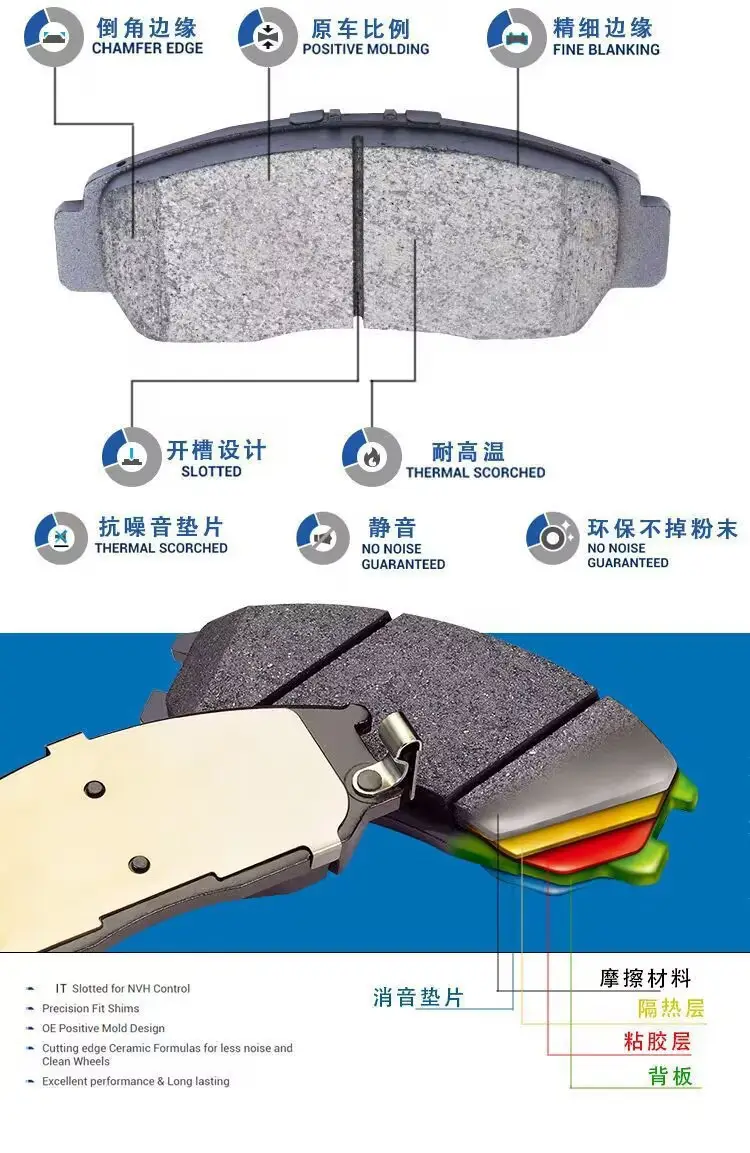 Suitable for Toyota Yaris brake pads 1.3L/1.6L original car front and rear brake pads — feature 9