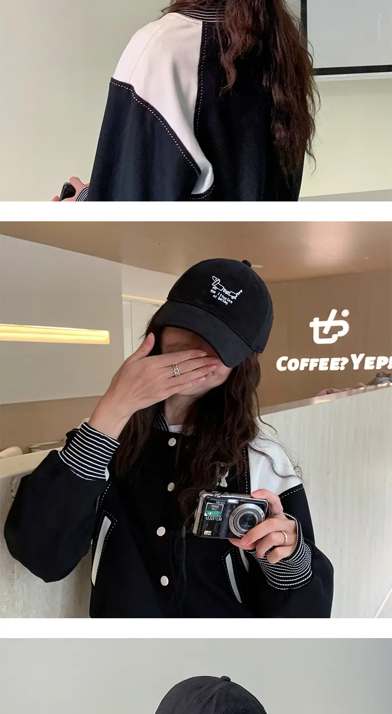 Black Pure Cotton Peak Cap for Girls & Dogs — feature 12